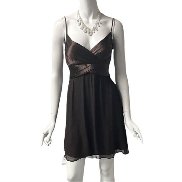 Calvin Klein Brown Silk Mini Dress - Picture 1 of 7